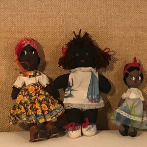 Set of 3 handmade dolls from Caribbean